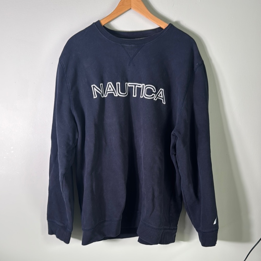 Nautica Blue Crewneck Sweatshirt Classic‎ Style
